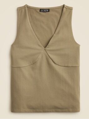 J. Crew Stretch Cotton-Blend V-Neck Top